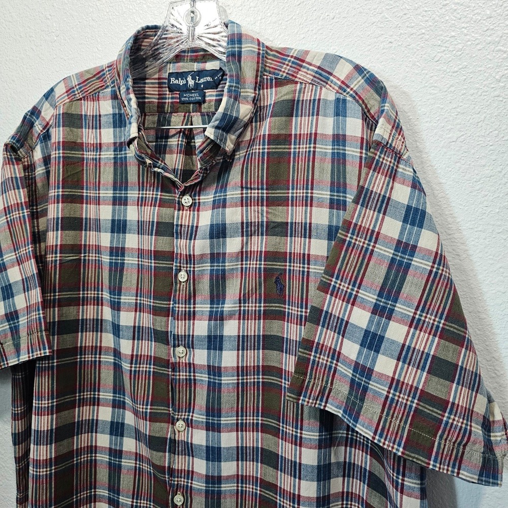 Ralph Lauren Men's Short Sleeve Plaid Polo Size XL
